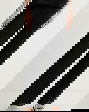 Morgan pantaloni culoarea negru, lat, high waist, PIABOLO