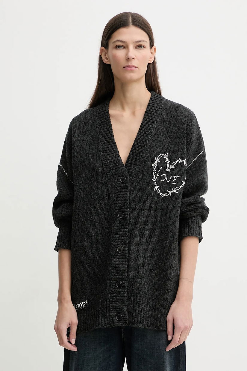 ZADIG&VOLTAIRE cardigan din lână culoarea gri, light, KWCA01667