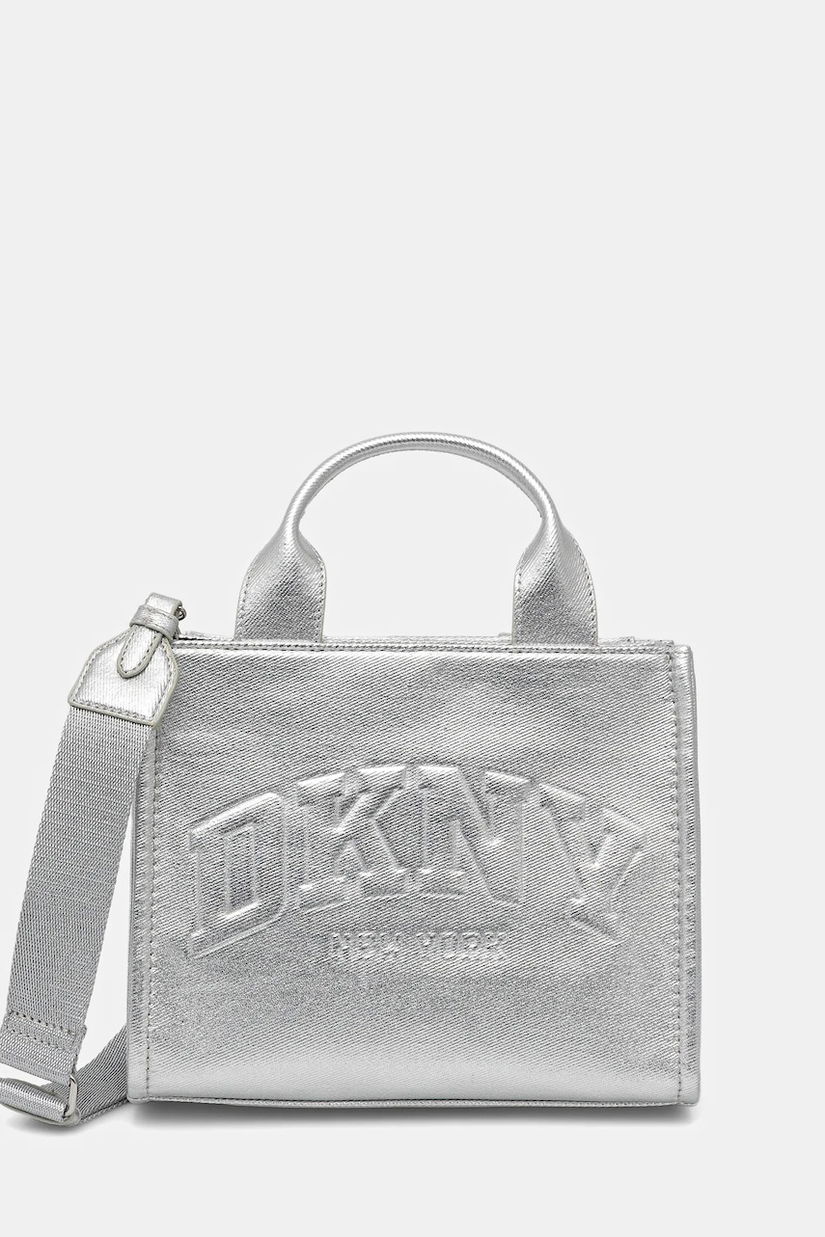 Dkny geantă de bumbac culoarea argintiu, R54ADC80