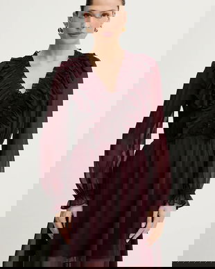 Morgan rochie culoarea bordo, mini, evazați, RCATHY