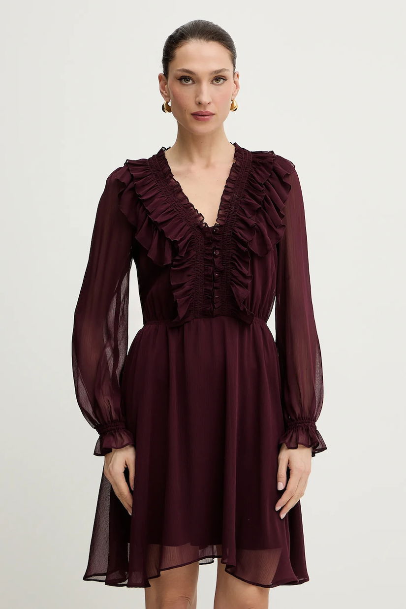 Morgan rochie culoarea bordo, mini, evazați, RCATHY