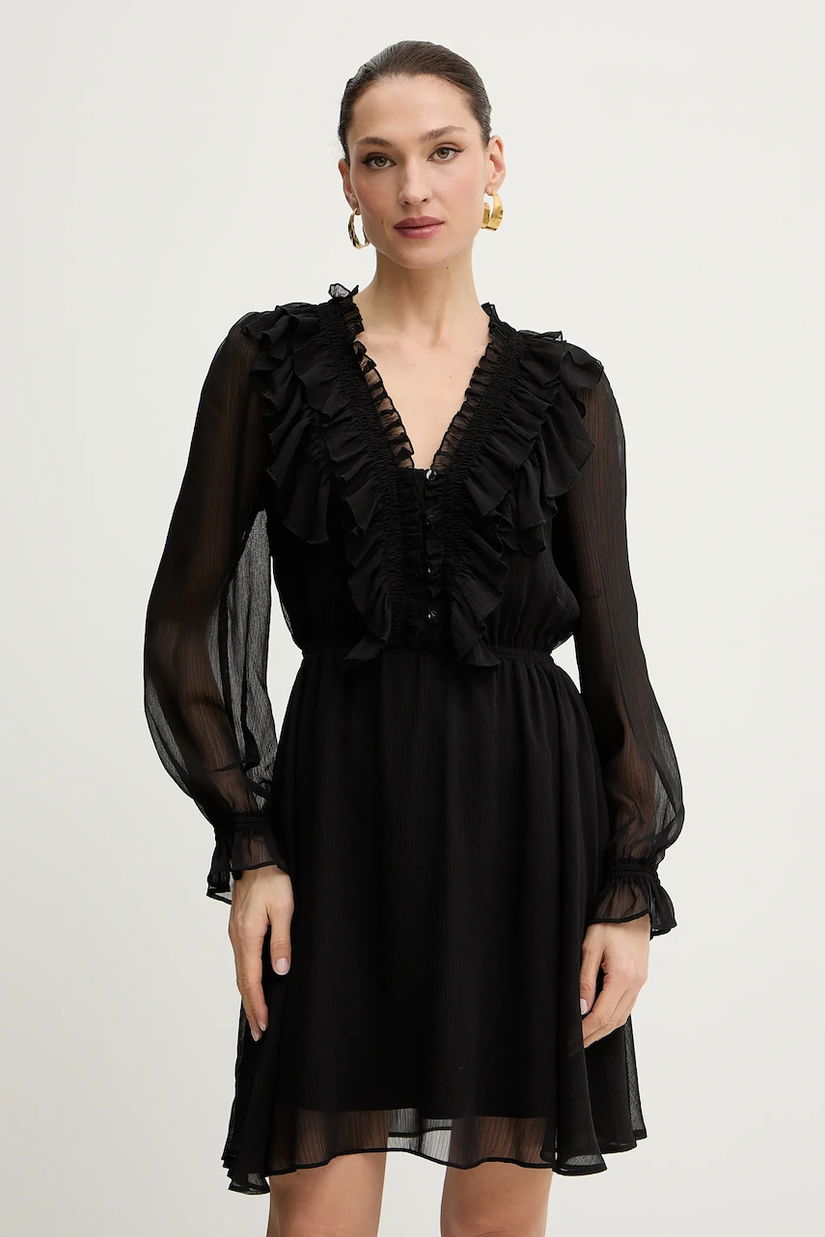 Morgan rochie culoarea negru, mini, evazați, RCATHY