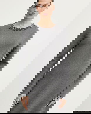 Morgan rochie culoarea gri, mini, evazați, RMCHO