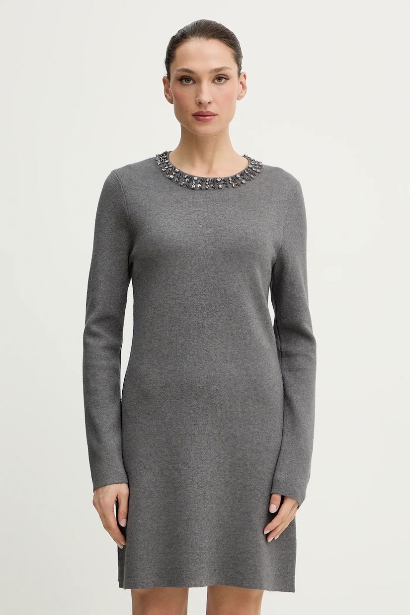 Morgan rochie culoarea gri, mini, evazați, RMCHO