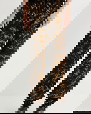 Rains pantaloni 18560 Pants Regular W3 culoarea maro, high waist, 18560