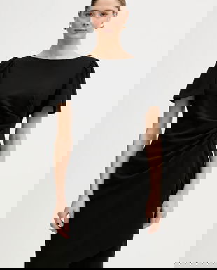 Dkny rochie culoarea negru, mini, drept, DD6A1959