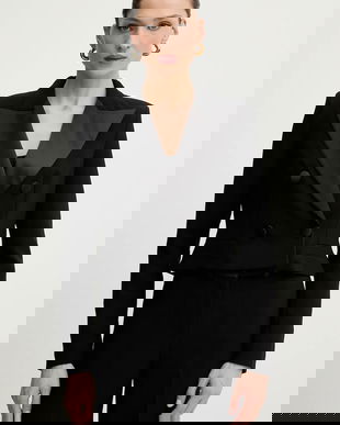 Morgan sacou culoarea negru, cu doua rânduri de nasturi, uni, VJOEN.F