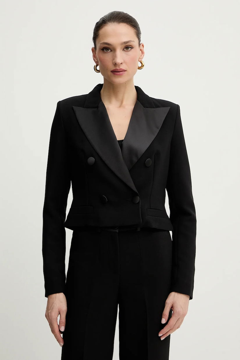 Morgan sacou culoarea negru, cu doua rânduri de nasturi, uni, VJOEN.F