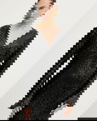 Morgan rochie culoarea negru, mini, mulata, RDISCO