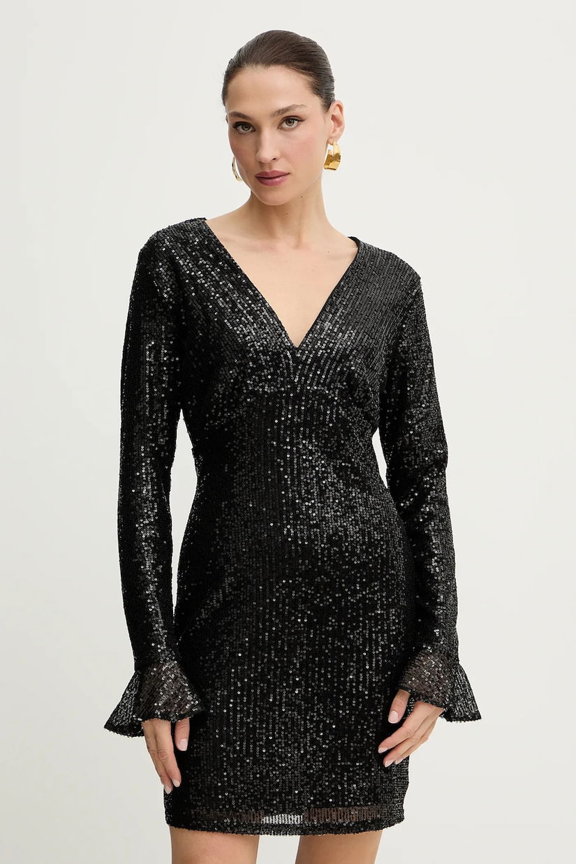 Morgan rochie culoarea negru, mini, mulata, RDISCO