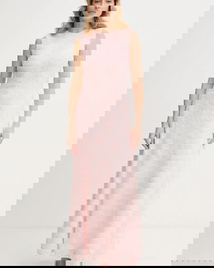 Rotate rochie culoarea roz, maxi, evazați, 1152281809