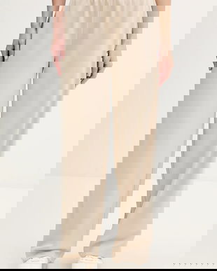 Tommy Jeans pantaloni de trening culoarea bej, uni, DW0DW22633