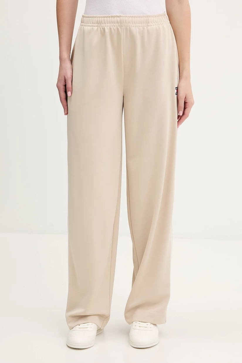 Tommy Jeans pantaloni de trening culoarea bej, uni, DW0DW22633