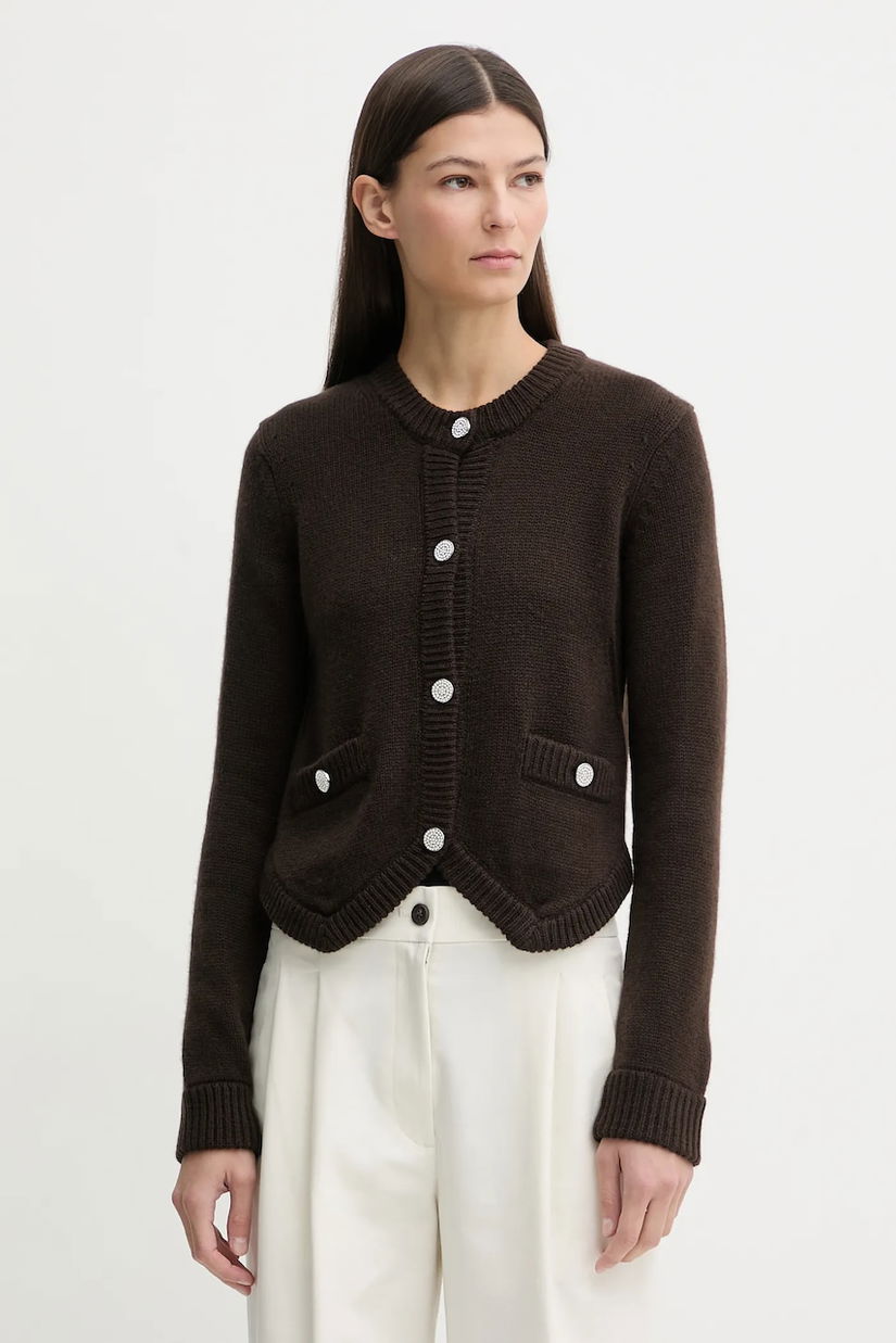 ZADIG&VOLTAIRE cardigan din cașmir culoarea maro, KWCA01641