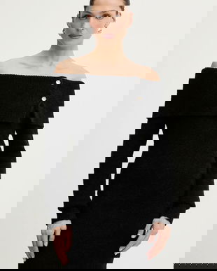 Morgan rochie culoarea negru, mini, mulata, RMBOGO