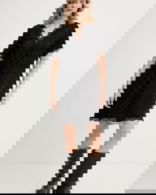 ZADIG&VOLTAIRE rochie de matase culoarea negru, mini, drept, WWDR02588