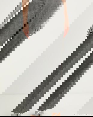 Morgan pantaloni culoarea gri, drept, high waist, PVEPER.F