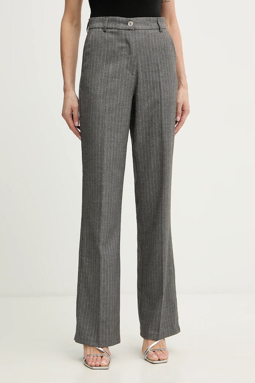 Morgan pantaloni culoarea gri, drept, high waist, PVEPER.F