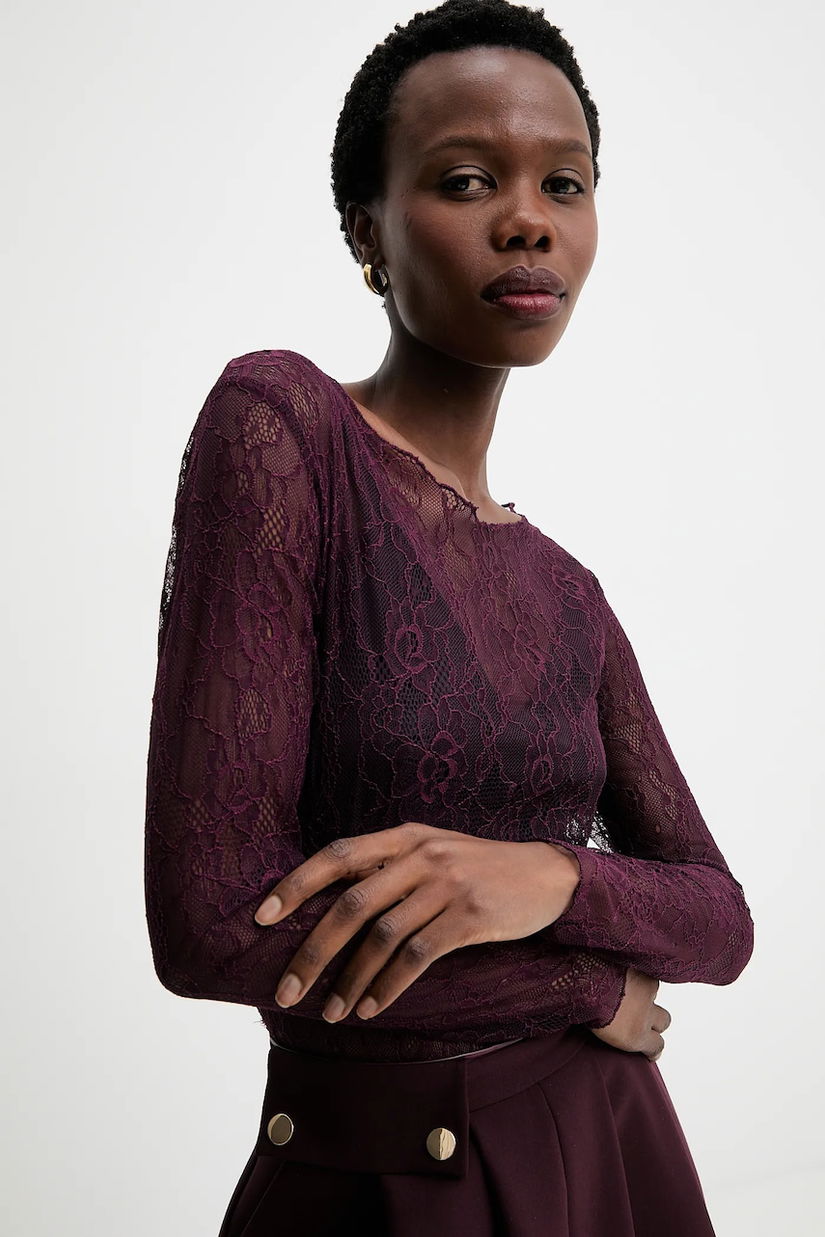 Answear.LAB bluza culoarea bordo