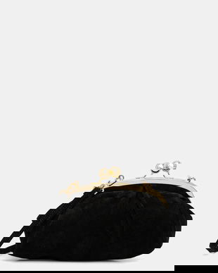 Answear.LAB geantă de mână din piele întoarsă culoarea negru