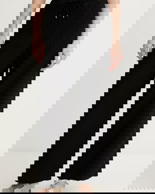 Dkny pantaloni culoarea negru, drept, high waist, P54K7D81