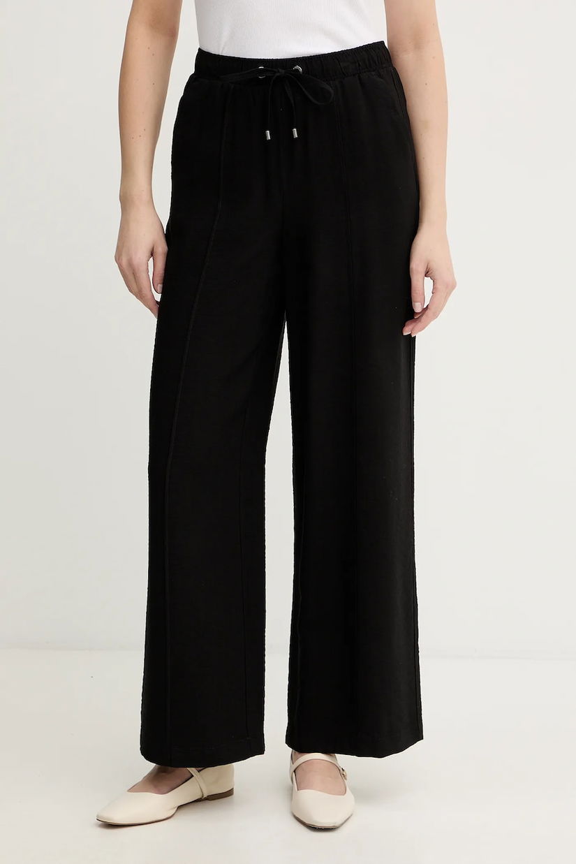 Dkny pantaloni culoarea negru, drept, high waist, P54K7D81