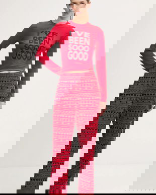 Juicy Couture pijama culoarea rosu, JCYPJ126851