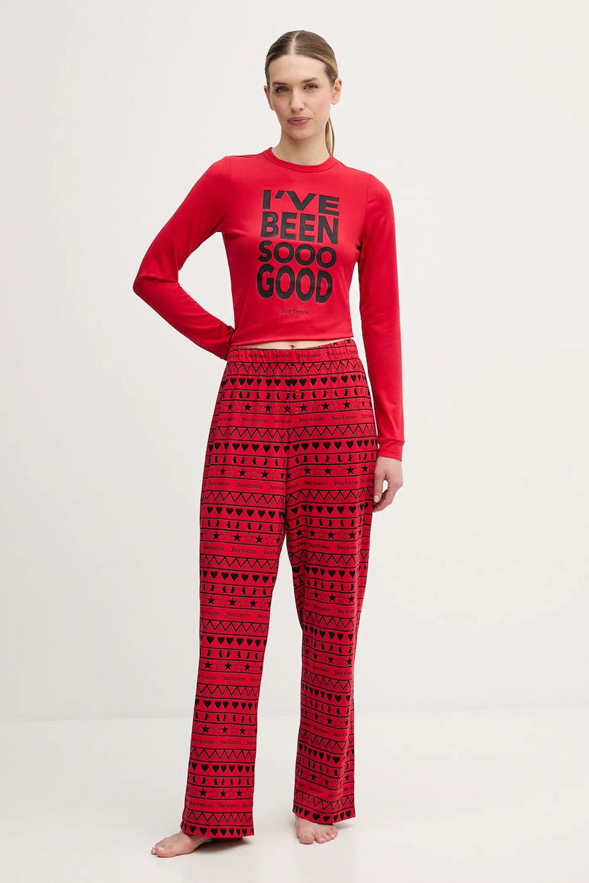 Juicy Couture pijama culoarea rosu, JCYPJ126851