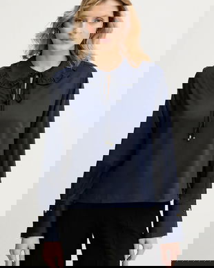 Barbour bluză Evie culoarea bleumarin, uni, LSH1725