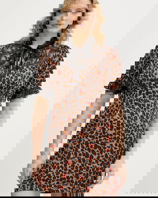 Never Fully Dressed rochie Cherry Mini Lyla culoarea maro, mini, drept, NFDDR3246