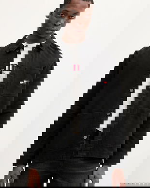 Tommy Jeans cămașă din bumbac culoarea negru, cu guler clasic, regular, DM0DM20236