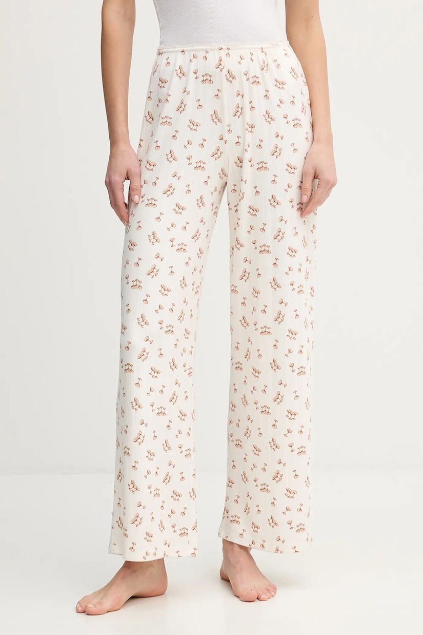 Abercrombie & Fitch pantaloni de pijama culoarea bej, KI146-5113-110