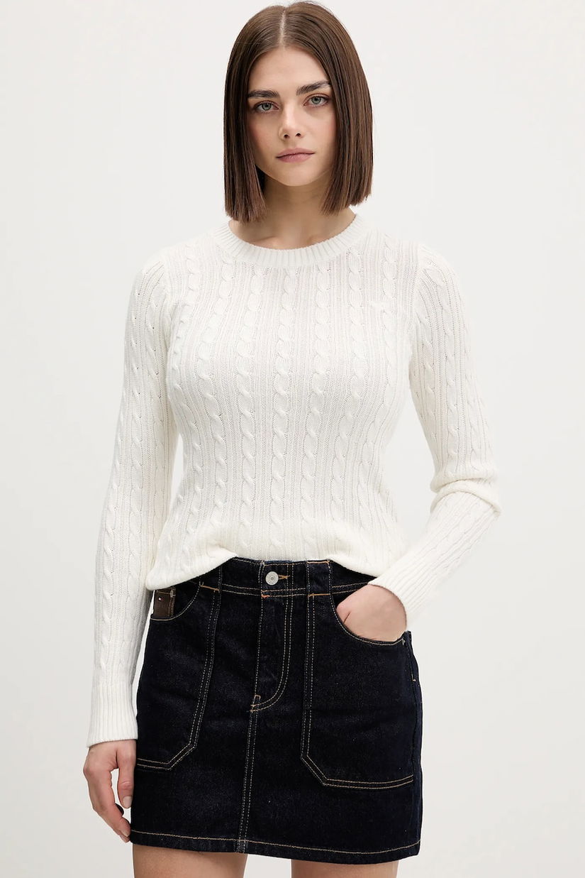 Hollister Co. pulover culoarea bej, light, KI350-5305-101