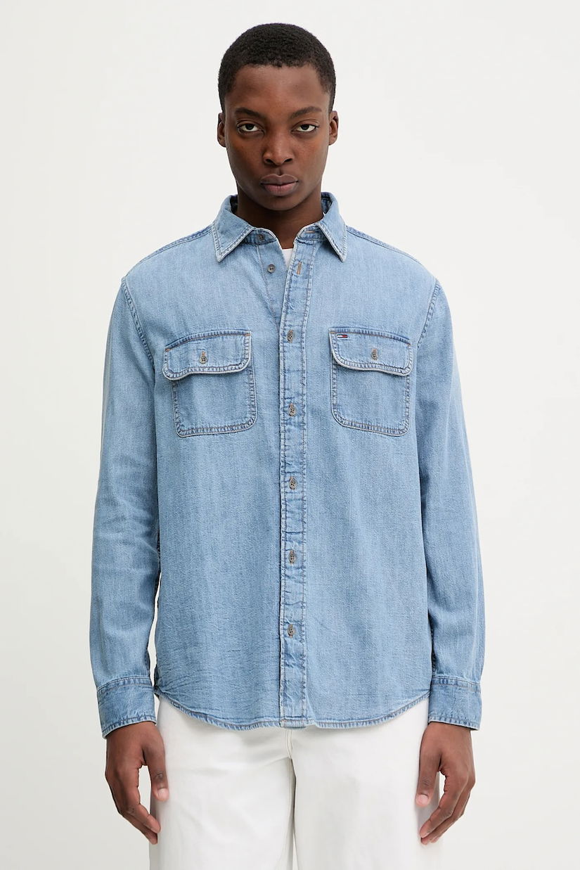 Tommy Jeans cămașă jeans cu guler clasic, regular, DM0DM22304