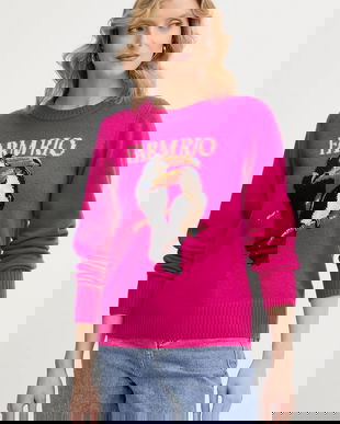 Farm Rio pulover din amestec de lână culoarea roz, 352085