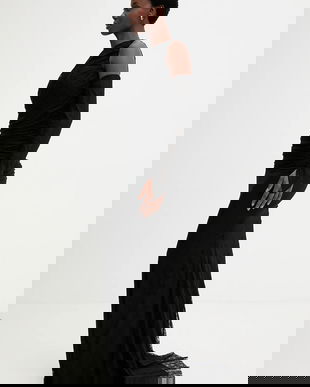 Answear.LAB rochie culoarea negru, maxi, mulata