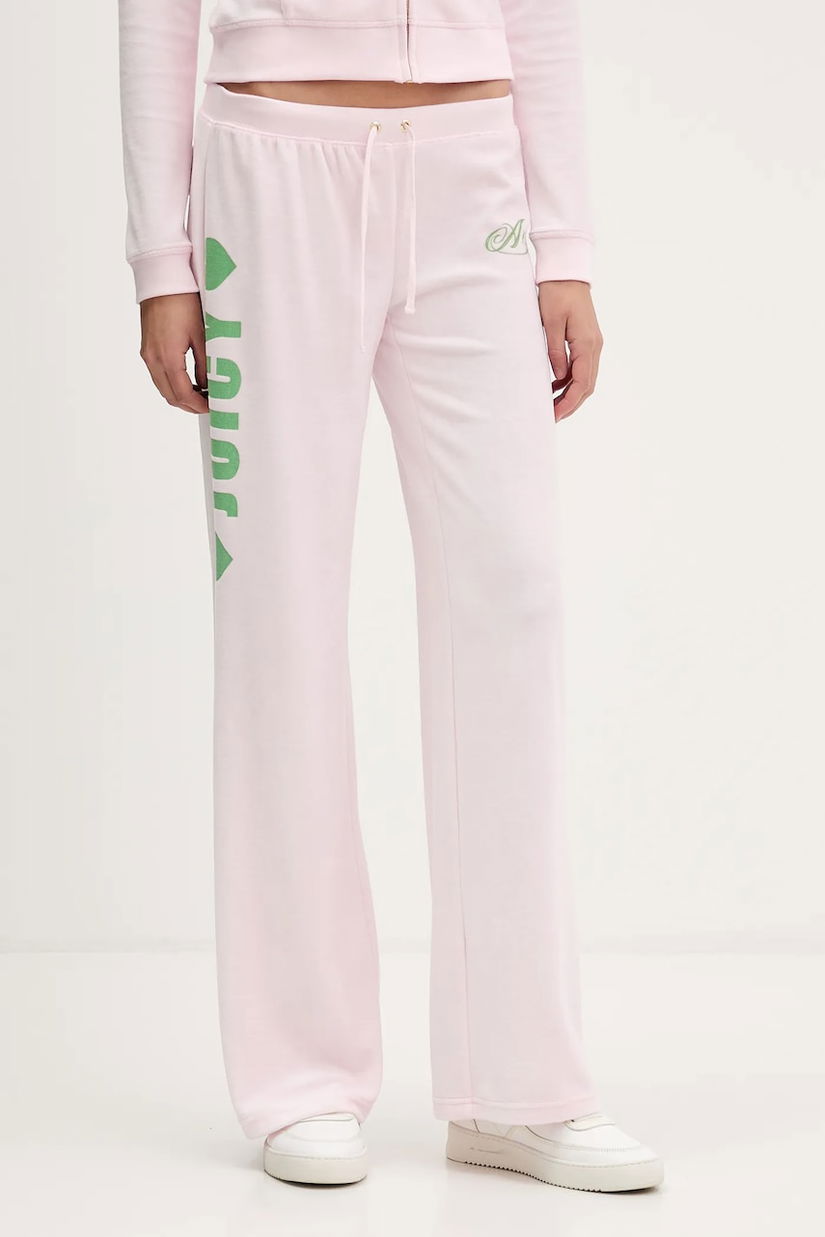 Juicy Couture pantaloni de trening Angel culoarea roz, cu imprimeu, JCNBJ126454