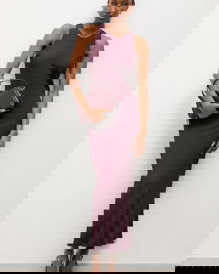 Answear.LAB rochie culoarea bordo, maxi, mulata