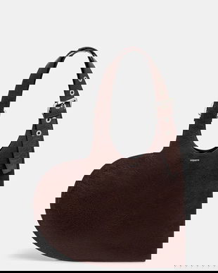 Coperni poșetă de piele Belt Heart Tote culoarea maro, COPBA112F6064