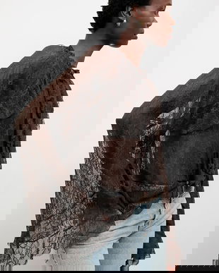 Answear.LAB bluza culoarea maro, in modele florale