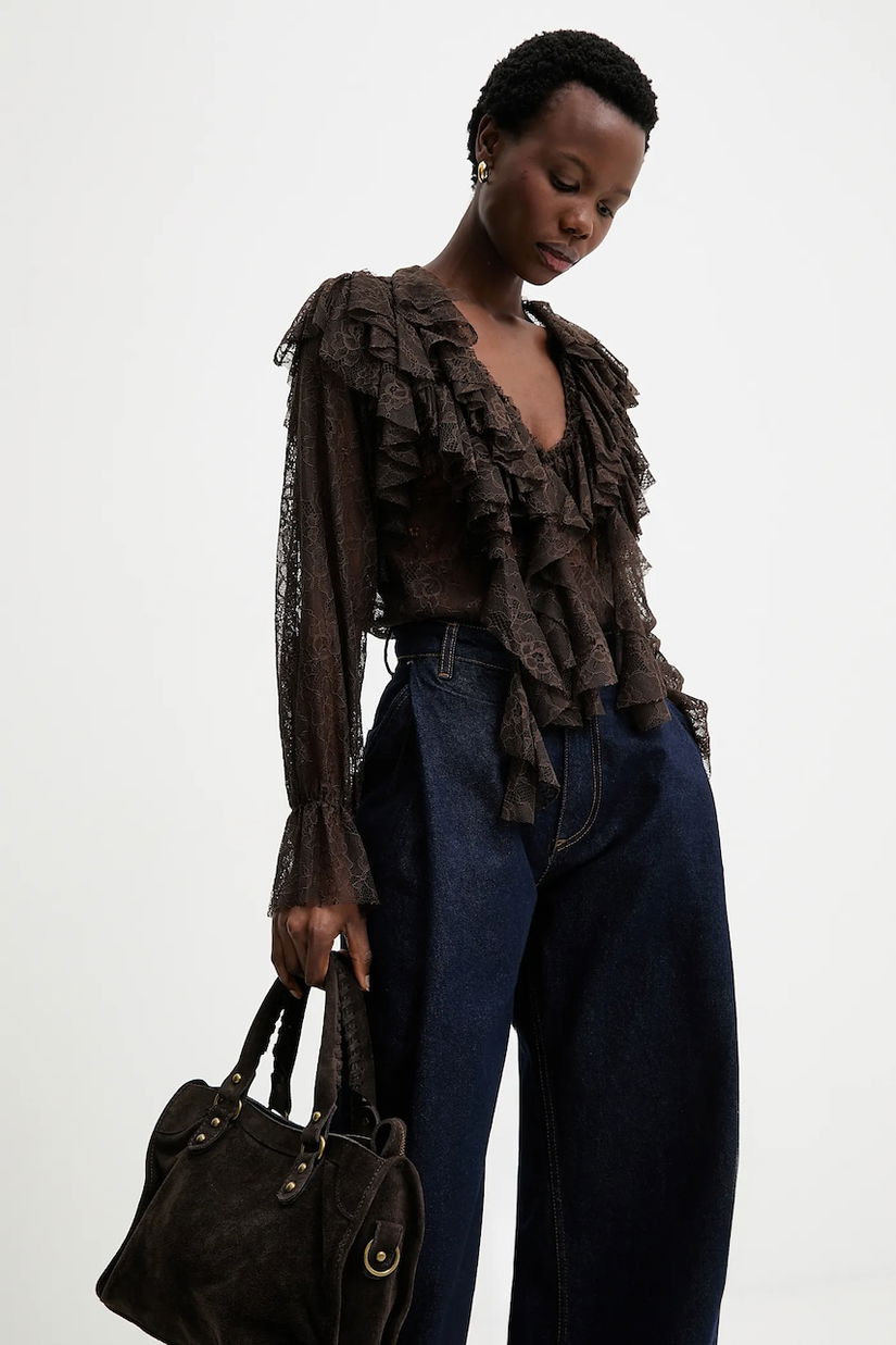 Answear.LAB bluza culoarea maro