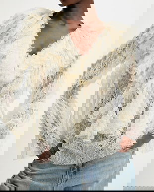 Answear.LAB bluza culoarea bej