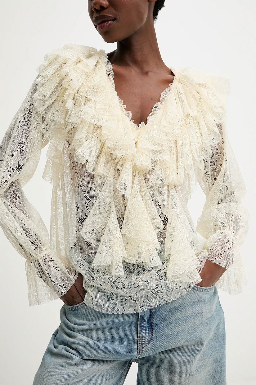 Answear.LAB bluza culoarea bej