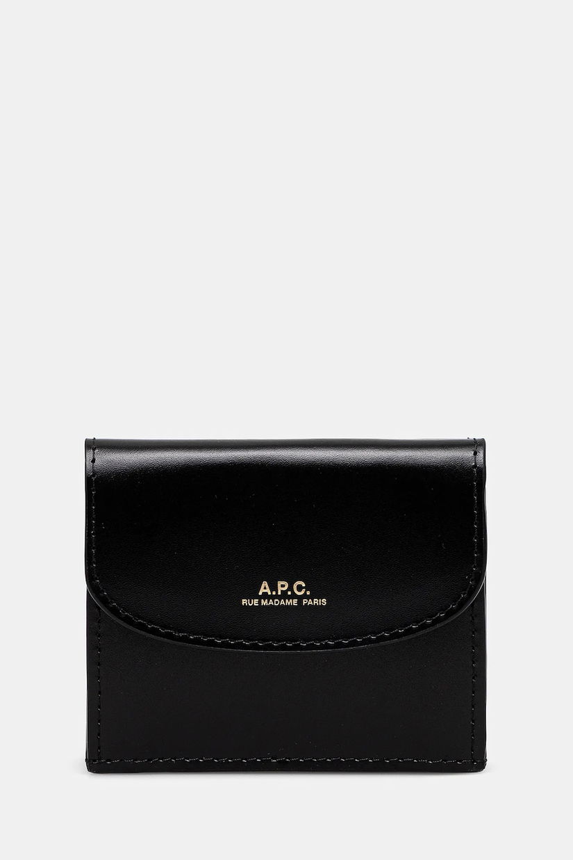 A.P.C. portofel de piele Trifold Geneve femei, culoarea negru, PXBMW.F63483