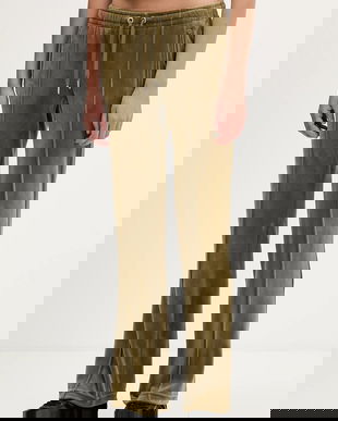 Juicy Couture pantaloni de trening din velur culoarea bej, cu imprimeu, JCWBJ225307