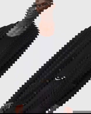 AllSaints cardigan din amestec de lână culoarea negru, M026KD