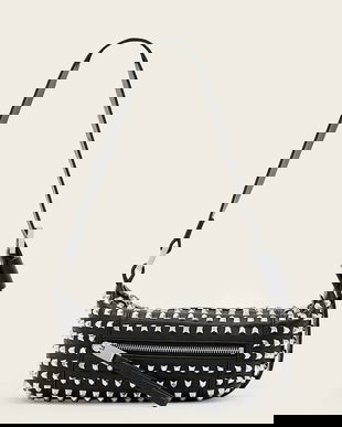 AllSaints poșetă de piele culoarea negru, W558XD