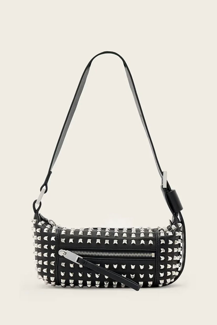 AllSaints poșetă de piele culoarea negru, W558XD