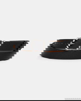 Coccinelle curea de piele cu doua fete MAN SOFT culoarea negru, E3 MUK 81 26 01