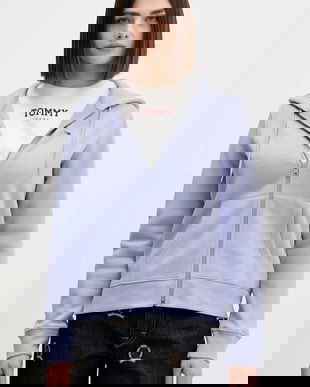 Tommy Jeans bluză culoarea negru, cu glugă, uni, DW0DW19729